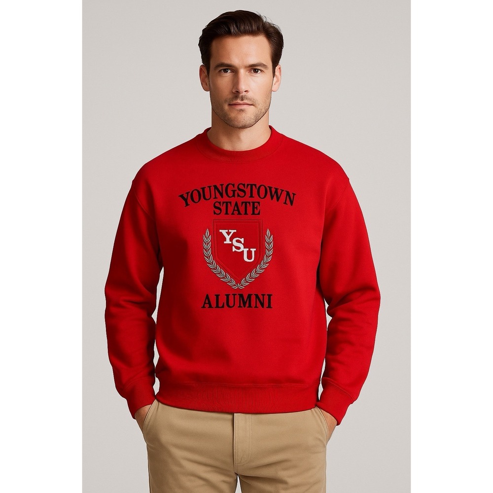 Vtg Y2K Youngstown State Alumni Sweatshirt Winona USA XL Red Crewneck Retro‎